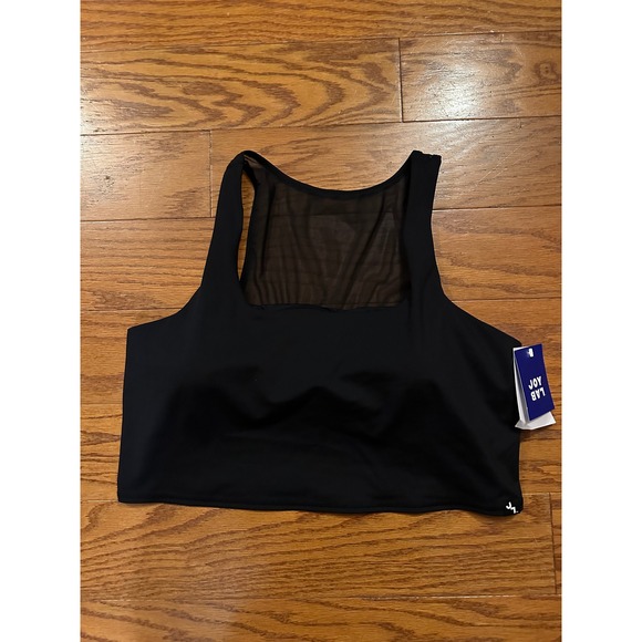 JoyLab Other - JoyLab Womens XXL Longline Sports Bra Black Onyx Mesh Back Moisture Wicking NWT